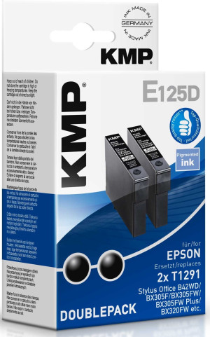 KMP Druckerpatrone ersetzt Epson T1291 Kompatibel 2er-Pack Schwarz