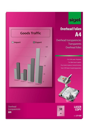 Sigel LF420 Overhead-Projektor-Folie DIN A4 Laserdrucker, Kopierer