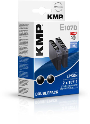 KMP Druckerpatrone ersetzt Epson T0711 Kompatibel 2er-Pack Schwarz