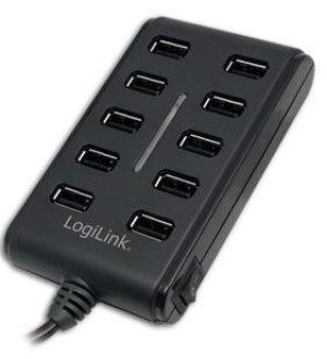 LogiLink UA0125 10 Port USB 2.0-Hub Schwarz