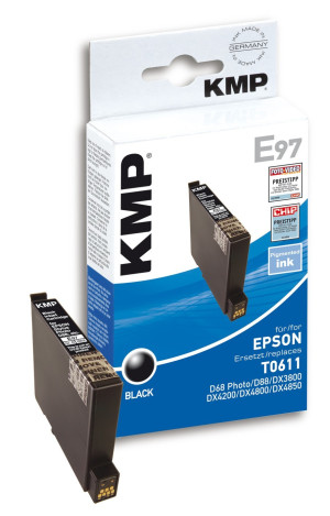 KMP Druckerpatrone ersetzt Epson T0611 Kompatibel Schwarz E97 1603,
