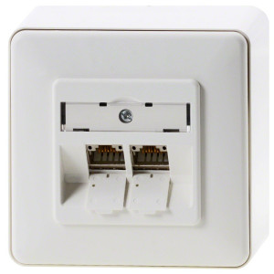 Metz Connect Netzwerkdose Aufputz CAT 6a 2 Port Reinwei