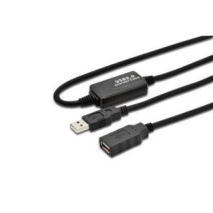 Digitus USB-Kabel USB 2.0 USB-A Stecker, USB-A Buchse 10.00m Schwarz