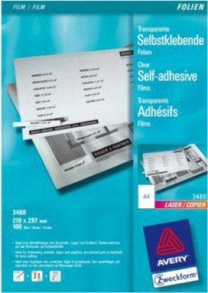 Avery-Zweckform 3480 Selbstklebefolie DIN A4 Farblaserdrucker,
