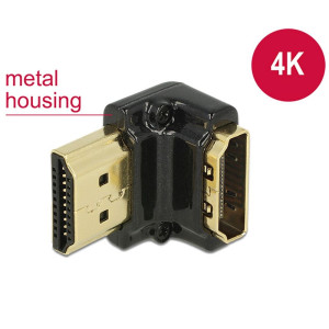 Delock Adapter HDMI-A Buchse > HDMI-A Stecker 4K 9 gewinkelt unten