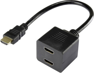 Renkforce RF-4212177 HDMI Y-Adapter [1x HDMI-Stecker - 2x HDMI-Buchse]