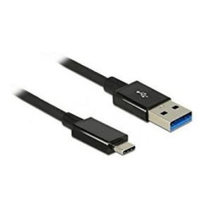 Delock USB Type-C Stecker > USB Typ-A Stecker 1 m koaxial schwarz