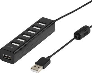 Vivanco IT-USBHUB7PWR 7 Port USB 2.0-Hub Schwarz