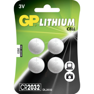 GP Lithium Knopfzelle CR2032 3V 4er Blister
