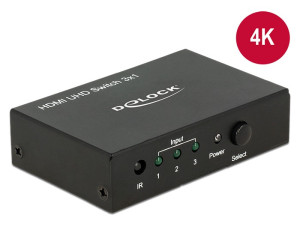 Delock HDMI UHD Switch 3 x HDMI in > 1 x HDMI out 4K