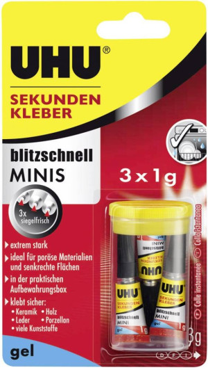 UHU blitzschnell MINIS gel Sekundenkleber 45370 3g