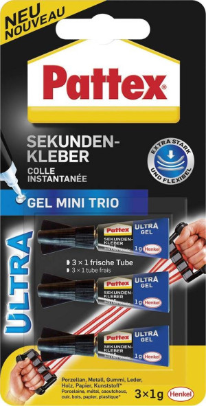 Pattex Mini Trio Ultra Gel Sekundenkleber PSMG3 3g