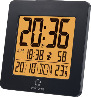 Renkforce 1383425 Funk Wecker Schwarz Alarmzeiten 2