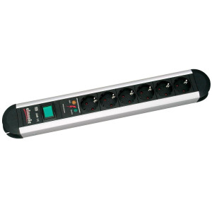 Bachmann 331013 berspannungsschutz-Steckdosenleiste 6fach Aluminium,