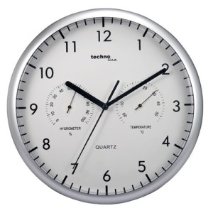 Techno Line WT 650 Quarz Wanduhr 26cm Silber