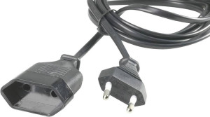 1456.0509.2 Strom Verlngerungskabel Schwarz 5.00m H03VVH2-F 2X 0,