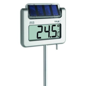 TFA Dostmann Avenue Solar Garten-Thermometer Silber