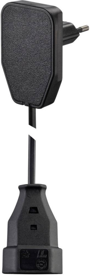 NVB 104571 Strom Verlngerungskabel Schwarz 5.00m H03VVH2-F 2X 0,