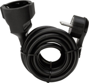 Kopp 143705086 Strom Verlngerungskabel Schwarz 5.00m H05VV-F 3G 1,