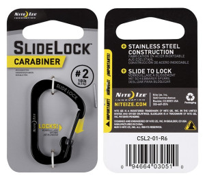 NITE Ize CSL2-01-R6 Karabiner SlideLock Gr. 2 44mm x 29mm x 2.5mm 1St.