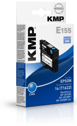KMP Druckerpatrone ersetzt Epson 16, T1622 Kompatibel Cyan E155 1621,