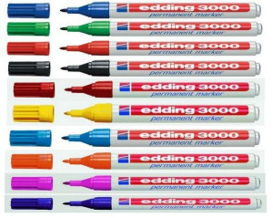 Edding 3000 4-3000-1-1002 Permanentmarker Rot wasserfest: Ja