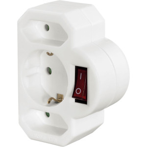 Hama Multistecker, 3-fach mit Schalter Wei