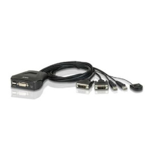 ATEN CS22D-AT 2 Port KVM-Umschalter DVI USB 1920 x 1200 Pixel