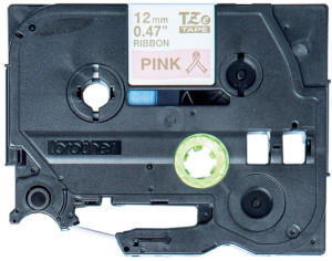 Brother Textilband TZe-RE34 rosa / gold 12mm x 4m - Passend fr D410,