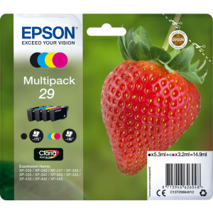 Epson Tintenpatrone 29 Multipack (BK/M/C/Y) (ca.180 Seiten) - Passend