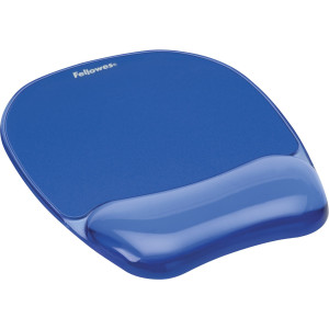 Fellowes Handgelenkauflage Crystal mit Mauspad blau