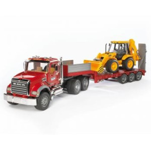 Bruder LKW Modell Mack Granite mitJCB 4CX Bagger Fertigmodell LKW