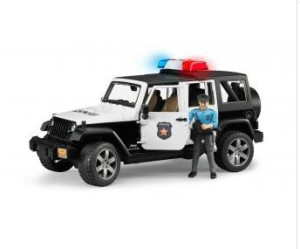 Bruder Einsatzfahrzeug Modell Jeep Wrangler UR Polizei Fertigmodell