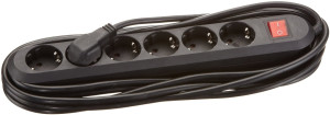 Bachmann 381.152K Steckdosenleiste mit Schalter Schwarz Schutzkontakt
