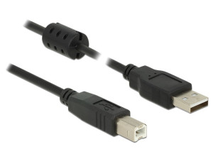 Delock USB-Kabel USB 2.0 USB-A Stecker, USB-B Stecker 2.00m Schwarz