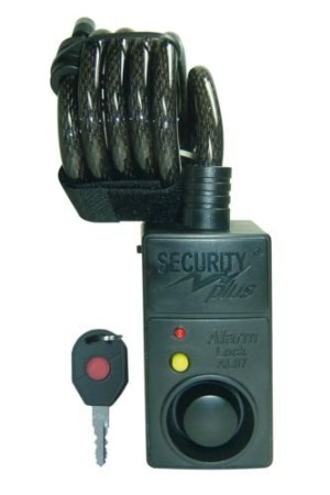Security Plus AL07 Kabelschloss Schwarz mit Alarm, mit