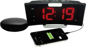 Geemarc JWNS-CURVE_BLK_VDE Quarz Wecker Schwarz Groes Display