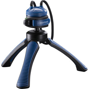 Mantona Gaia Tischstativ 1/4 Zoll Arbeitshhe=13cm Blau Wasserwaage,