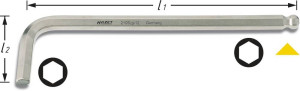 Hazet 2105LG-02 Innen-Sechskant Winkelschraubendreher 2mm