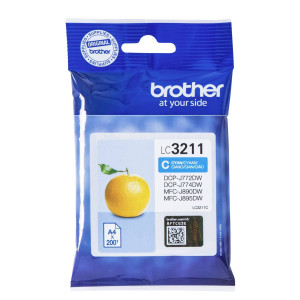 Brother Tintenpatrone LC-3211C Cyan (ca. 200 Seiten) - Passend fr