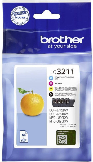 Brother Tintenpatronen LC-3211 Multipack (je 1x BK/M/C/Y) - Passend f