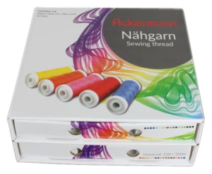 ACKERMANN Nhgarnbox (wei) mit 36 Farben  200m