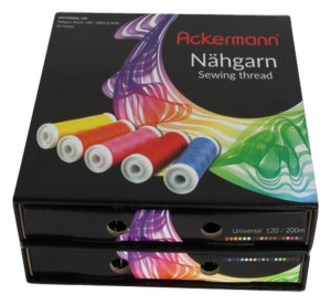 ACKERMANN Nhgarnbox (schwarz) mit 36 Farben  200m