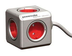Allocacoc POWERCUBE 5-FACH Steckdosenleiste mit Schalter Wei
