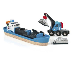 Brio 33534 Containerschiff mit Kranwagen