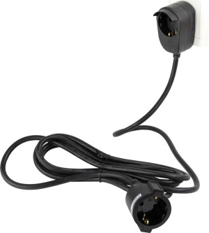 REV 0016130514 Strom Verlngerungskabel Schwarz 3.00m H05VV-F 3G 1,