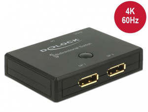 Delock 18750 Switch Displayport 2 - 1 bidirektional 4k 60 Hz