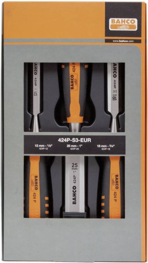 Bahco Stechbeitel-Satz, 12-18-25mm 424P-S3-EUR