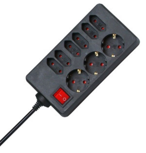 Kopp 129805005 Steckdosenleiste mit Schalter 9fach Schwarz