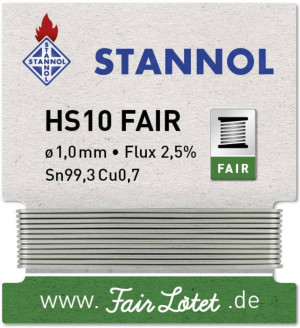 Stannol HS10-Fair Ltzinn Wickel Sn99,3Cu0,7 ROM1 5g 1mm